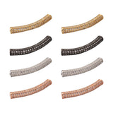 10pc Brass Micro Pave CZ Curved Tube Beads 31.5x4.2mm