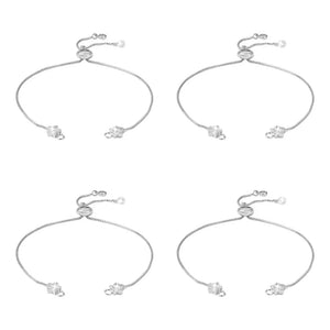 10pc Brass Crystal Rhinestone Adjustable Bracelet Chains Slider
