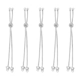 10pc Brass Crystal Rhinestone Adjustable Bracelet Chains Slider