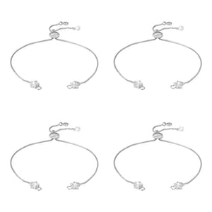 10pc Brass Crystal Rhinestone Adjustable Bracelet Chains Slider