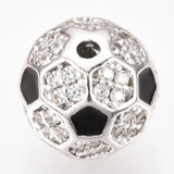 10pc Brass Micro Pave CZ Beads Football/Soccer Ball DIY Jewelry Making 8/10mm