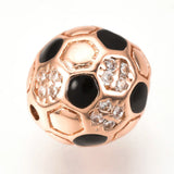 10pc Brass Micro Pave CZ Beads Football/Soccer Ball DIY Jewelry Making 8/10mm