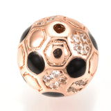 10pc Brass Micro Pave CZ Beads Football/Soccer Ball DIY Jewelry Making 8/10mm