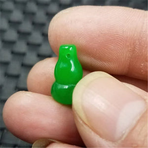 10pc Chinese Green Jade Gourd Pendant DIY Earrings Men Lucky Amulet