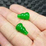 10pc Chinese Green Jade Gourd Pendant DIY Earrings Men Lucky Amulet