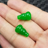 10pc Chinese Green Jade Gourd Pendant DIY Earrings Men Lucky Amulet