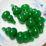 10pc Chinese Green Jade Gourd Pendant DIY Earrings Men Lucky Amulet