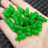 10pc Chinese Green Jade Gourd Pendant DIY Earrings Men Lucky Amulet