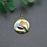 10pc Smile Cry Face Charms Pendant Enamel Metal Round for Bracelets Necklace