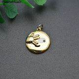 10pc Smile Cry Face Charms Pendant Enamel Metal Round for Bracelets Necklace