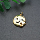 10pc Smile Cry Face Charms Pendant Enamel Metal Round for Bracelets Necklace
