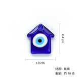 Glass House Shape Evil Eyes Key Ring Lucky Pendant Keychain