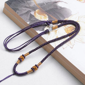 10pc Hand-woven Necklace Rope Jade Pendant Line Hetian Jade Lanyard 8*8