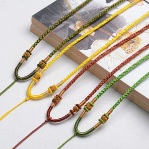 10pc Hand-woven Necklace Rope Jade Pendant Line Hetian Jade Lanyard 8*8