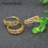 10pc CZ Paved Flower Round Rings Base Holder for Bead Ring Making