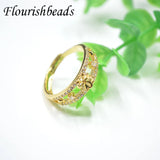 10pc CZ Paved Flower Round Rings Base Holder for Bead Ring Making
