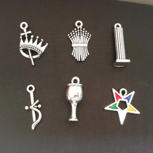 10pc Greek Sorority Order of The Eastern Star Logo Charm Bracelet Necklace