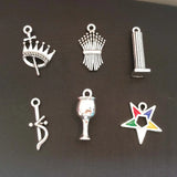 10pc Greek Sorority Order of The Eastern Star Logo Charm Bracelet Necklace