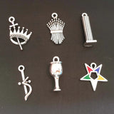 10pc Greek Sorority Order of The Eastern Star Logo Charm Bracelet Necklace