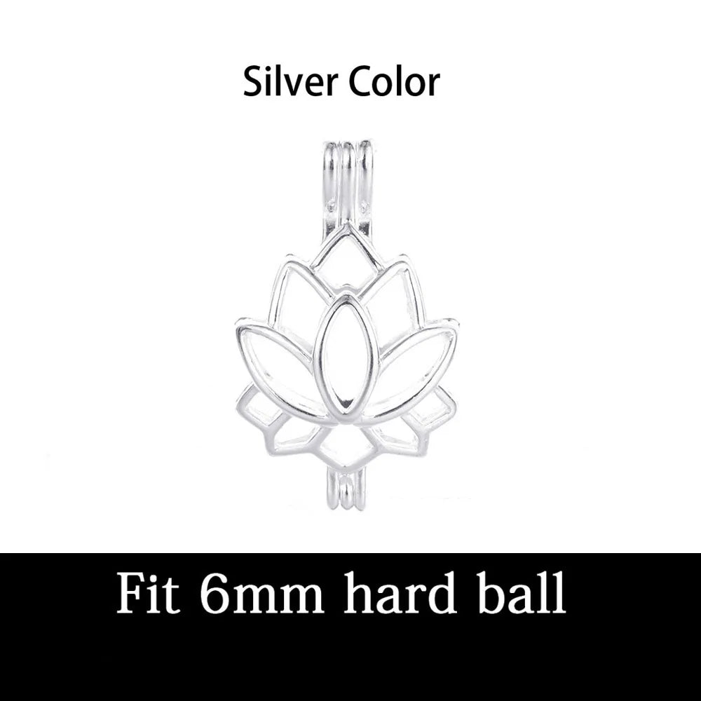 10pc Mixed Pearl Cage Locket Pendants Aromatherapy Oil Diffuser Necklace