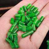 10pc Natural A Green Jade Bucket Bead Bamboo DIY Bracelet Bangle Jadeite