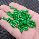 10pc Natural A Green Jade Bucket Bead Bamboo DIY Bracelet Bangle Jadeite