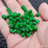 10pc Natural A Green Jade Bucket Bead Bamboo DIY Bracelet Bangle Jadeite
