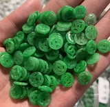 10pc Natural Emerald Green Jade Lucky Money Bead Pendant Necklace