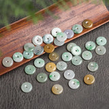 10pc Natural Emerald Jade Tricolor Safety buckle Beads Pendants DIY