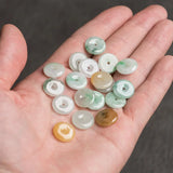 10pc Natural Emerald Jade Tricolor Safety buckle Beads Pendants DIY