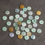 10pc Natural Emerald Jade Tricolor Safety buckle Beads Pendants DIY