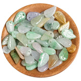 10pc Natural Emerald Jade Tricolor Leaves Beads Pendants DIY
