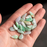 10pc Natural Emerald Jade Tricolor Leaves Beads Pendants DIY
