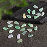 10pc Natural Emerald Jade Tricolor Leaves Beads Pendants DIY