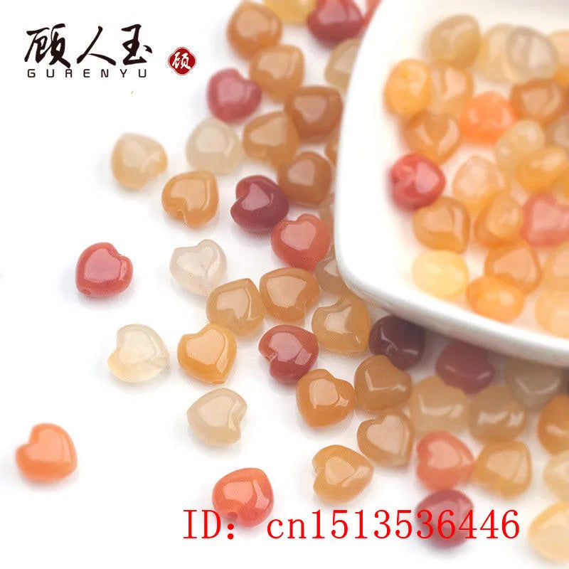 10pc Natural Jade Lucky Love Beads Bracelet DIY Chinese Necklace Jewellery