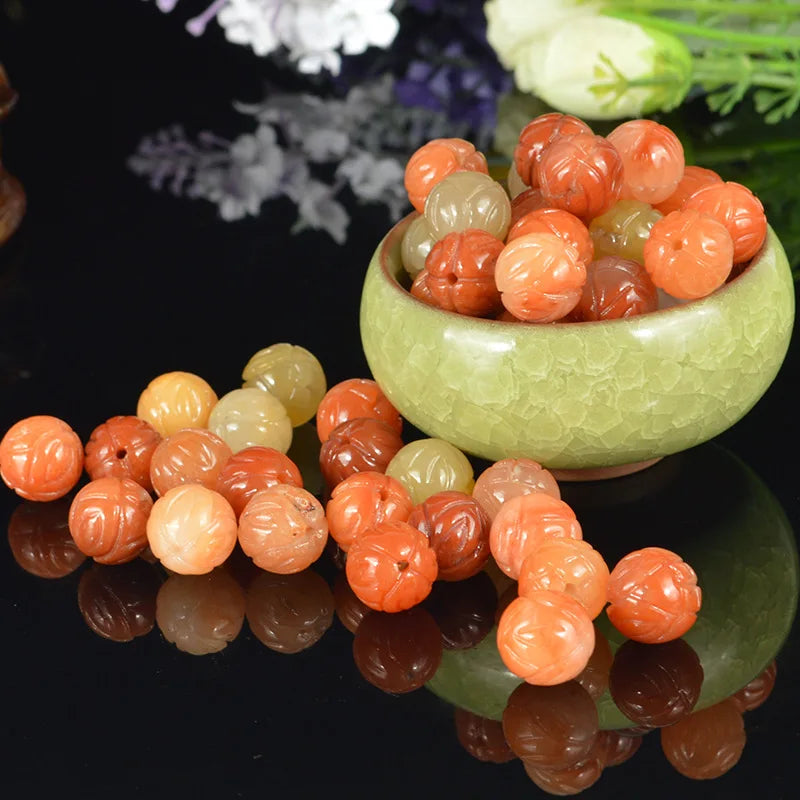 Natural Rose Jade Beads Bracelet DIY Hand Knitted Amulet Women