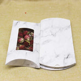 10pc Marbling Christmas Pillow Box with Window Xmas Party Favors Supplies