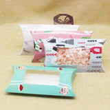 10pc DIY Pillow Box with Window Marbling Christmas Box Xmas Favors