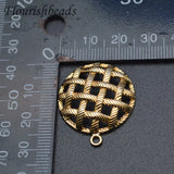 10pc Brass Hollow Out Round Square Shape Pendant DIY Hand Jewelry Making
