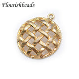 10pc Brass Hollow Out Round Square Shape Pendant DIY Hand Jewelry Making