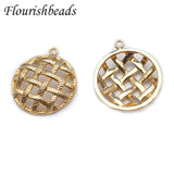 10pc Brass Hollow Out Round Square Shape Pendant DIY Hand Jewelry Making