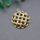 10pc Brass Hollow Out Round Square Shape Pendant DIY Hand Jewelry Making