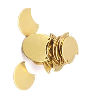 10pc Raw Brass Round blank 2 Holes 25x17x0.80
