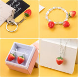 10pc Strawberry Resin Charms DIY Earrings Fruit Pendants Jewelry Making