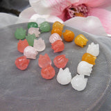 10pc Tulip Gem Stone Flower Bead Natural Stone Beads DIY Bracelet DYL0085