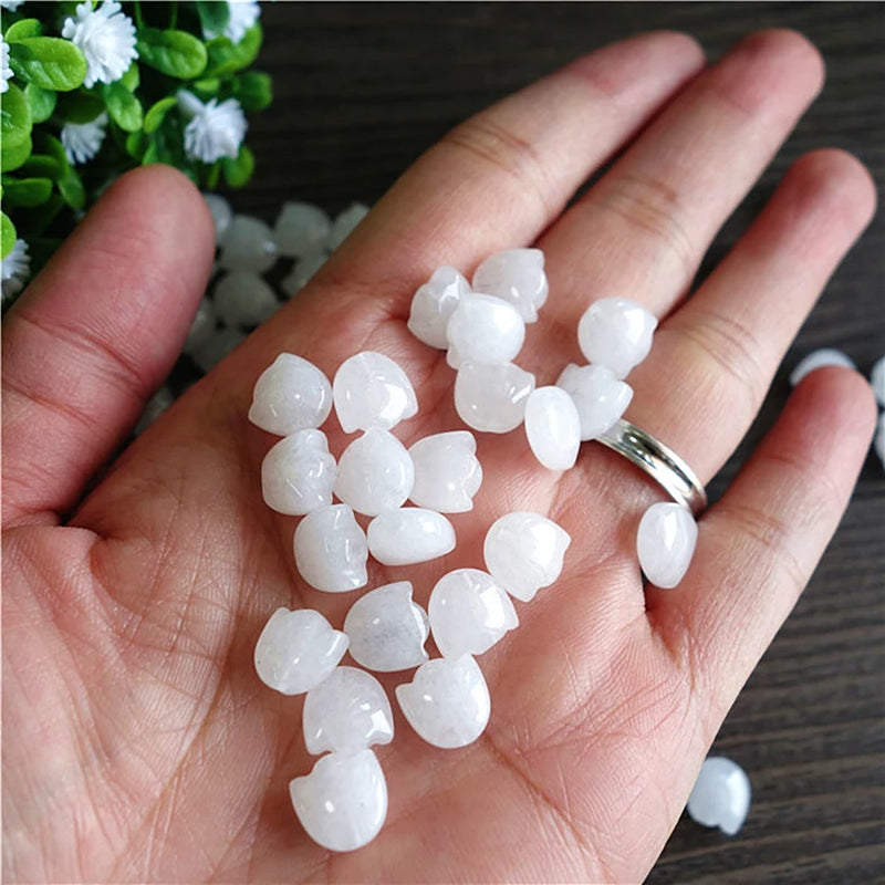 10pc Tulip Gem Stone Flower Bead Natural Stone Beads For Jewelry Making