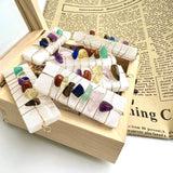 10pc Selenite Crystal Pendant 7 Chakras Chip Gravel Quartz Beads