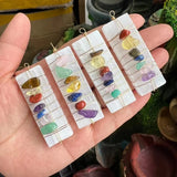 10pc Selenite Crystal Pendant 7 Chakras Chip Gravel Quartz Beads