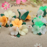 10pcs 22mm Clay Soft Ceramic Flower Beads Craft Phone Case Decoration
