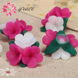 10pcs 22mm Clay Soft Ceramic Flower Beads Craft Phone Case Decoration